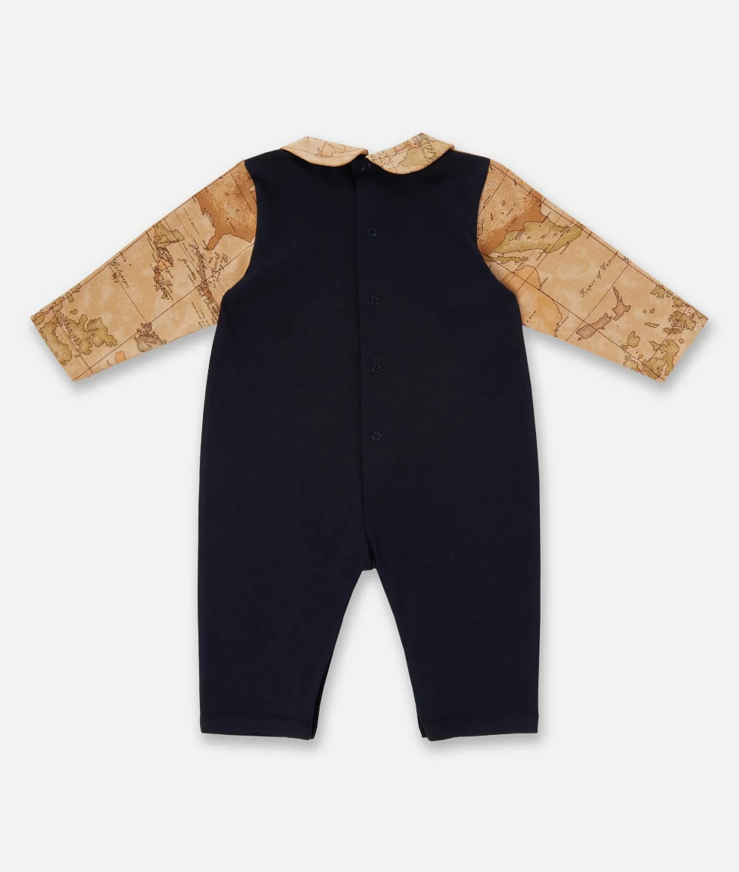 Alviero martini 1a classe Tutina in cotone senza piedini Geo Puzzle Blu Nuova