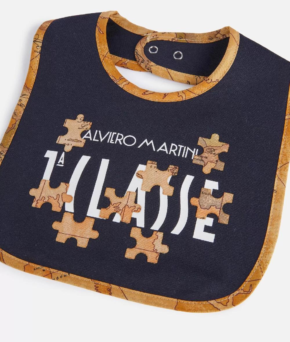 Alviero martini 1a classe Bavaglino in cotone Geo Puzzle Blu Italy