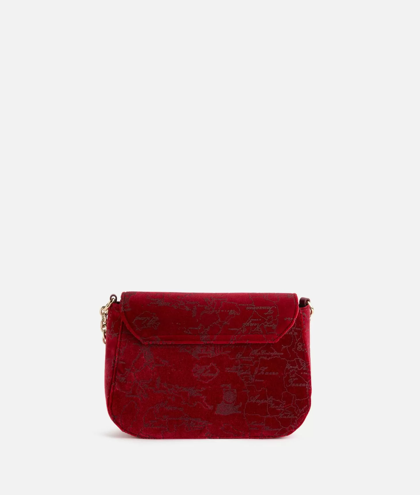 Alviero martini 1a classe Moments Bag tracolla con patta e catena in velluto Geo Filetto Rossa Italia
