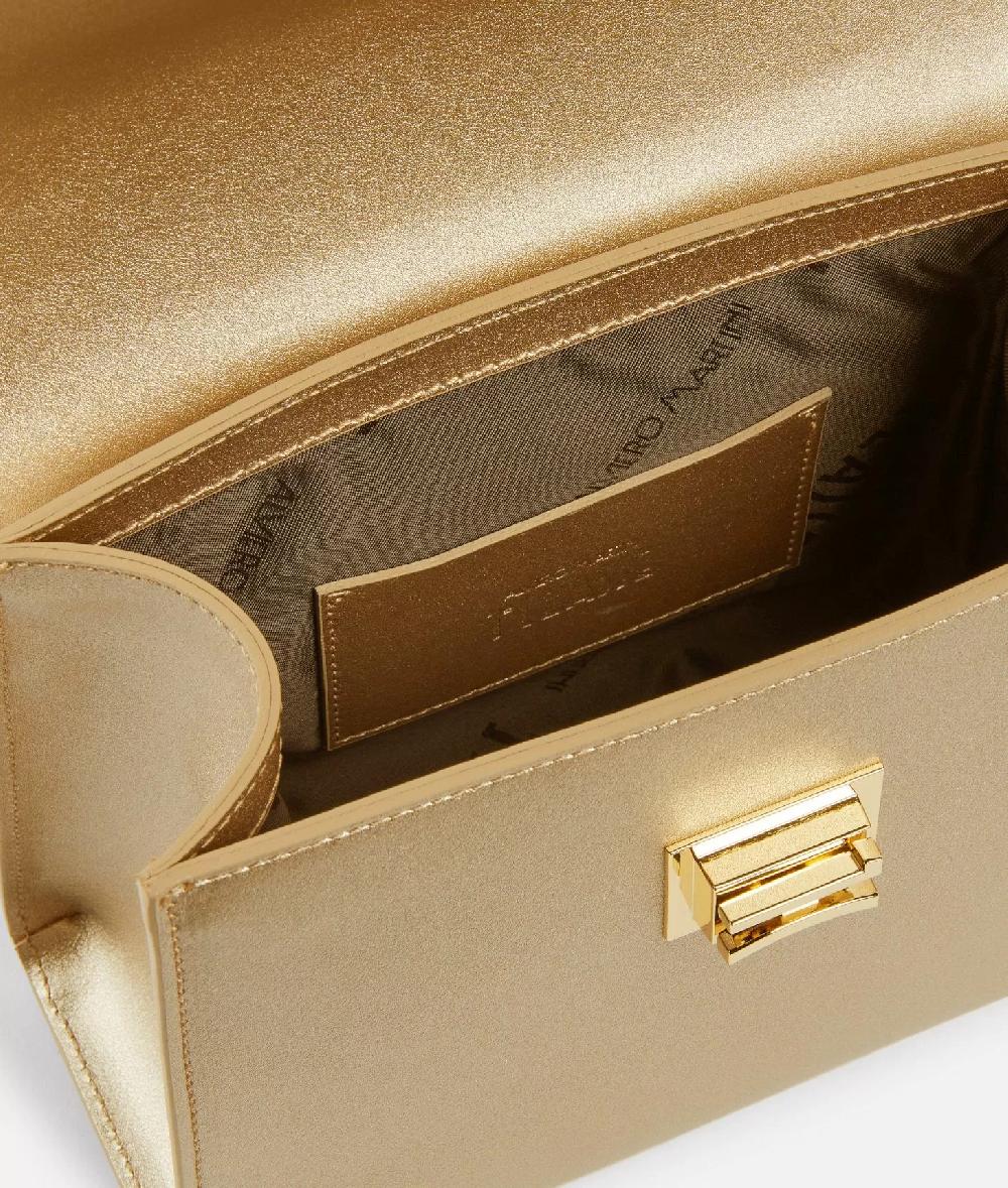 Alviero martini 1a classe Winter Spirit mini tote con tracolla in pelle laminata Oro Chiaro Saldi Di Fabbrica