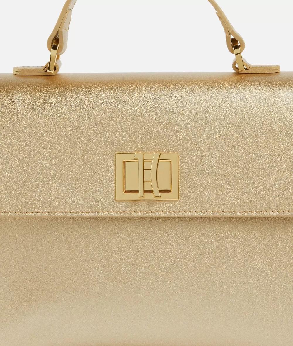 Alviero martini 1a classe Winter Spirit mini tote con tracolla in pelle laminata Oro Chiaro Saldi Di Fabbrica
