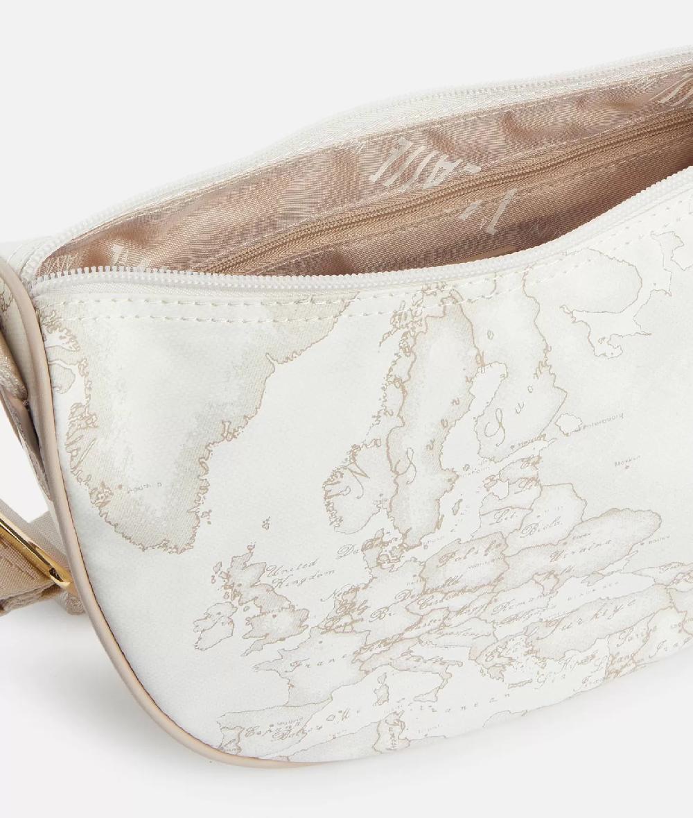 Alviero martini 1a classe Geo Soft White tracolla a mezzaluna piccola Vendite Flash
