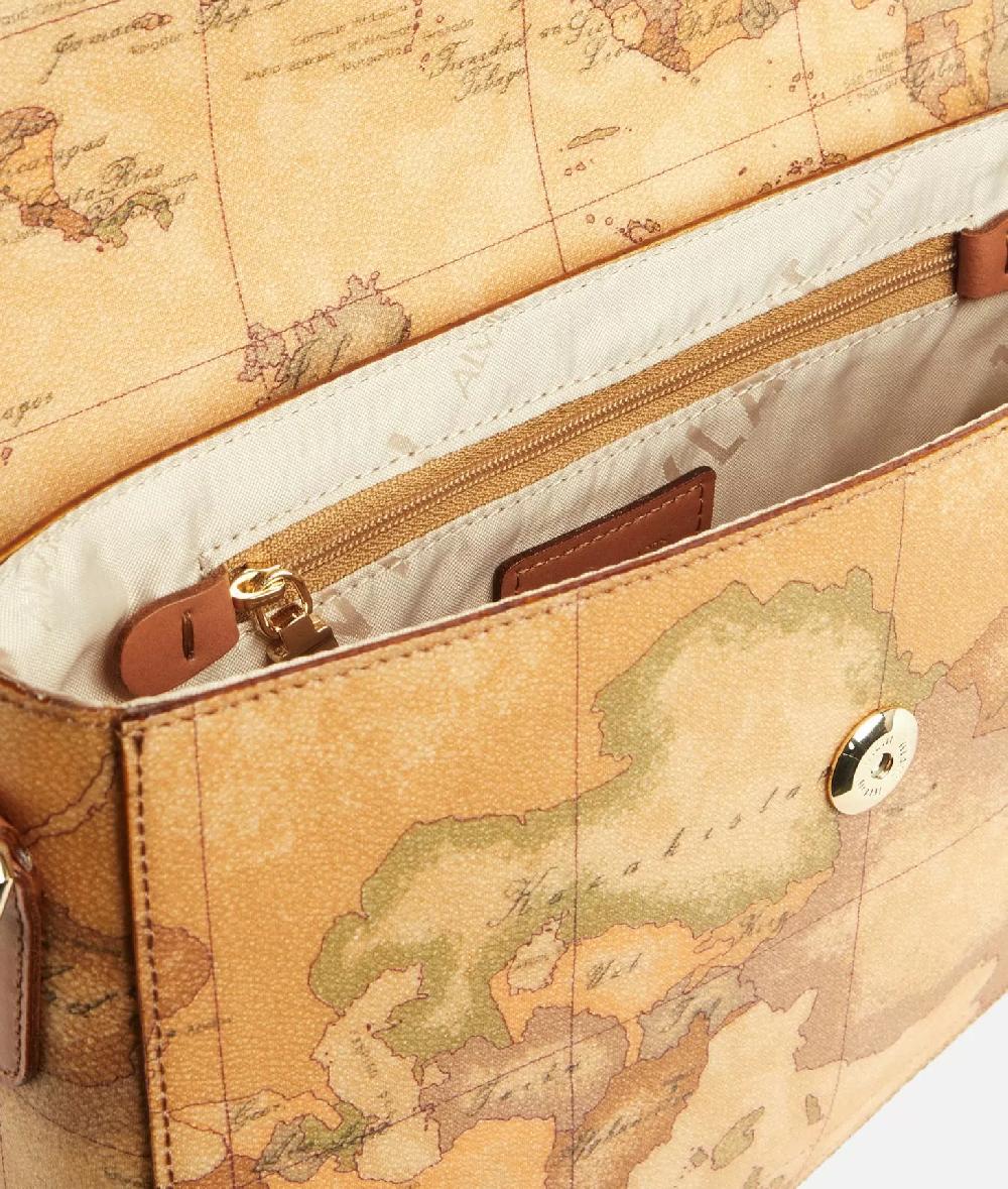 Alviero martini 1a classe Borsa a tracolla con patta in tessuto stampa Geo Classic Naturale Qualità Garantita