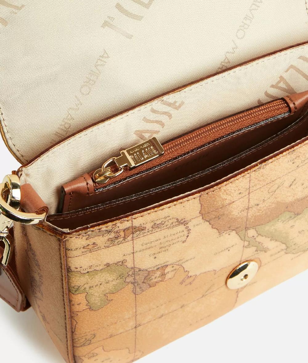 Alviero martini 1a classe Borsa a tracolla in tessuto stampa Geo Classic Naturale Consegna Veloce
