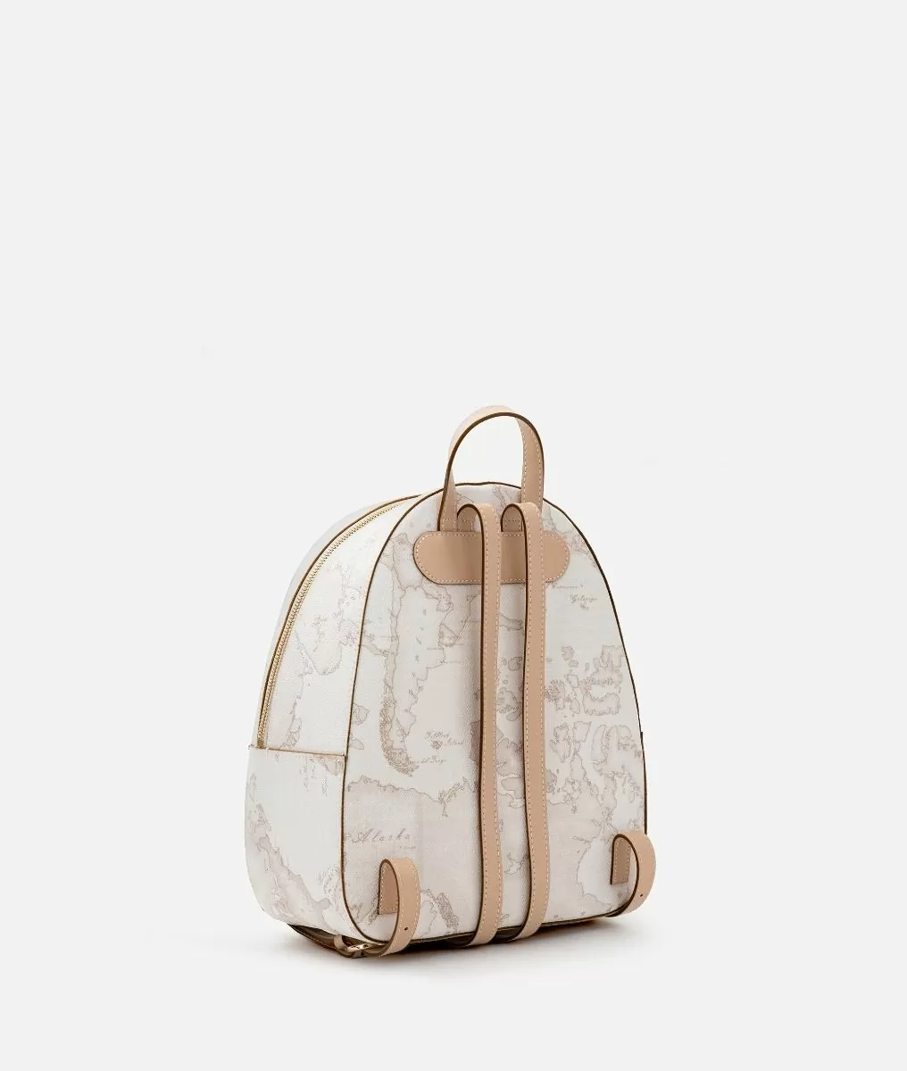 Alviero martini 1a classe Geo White zaino con inserti frontali in pelle Saldi