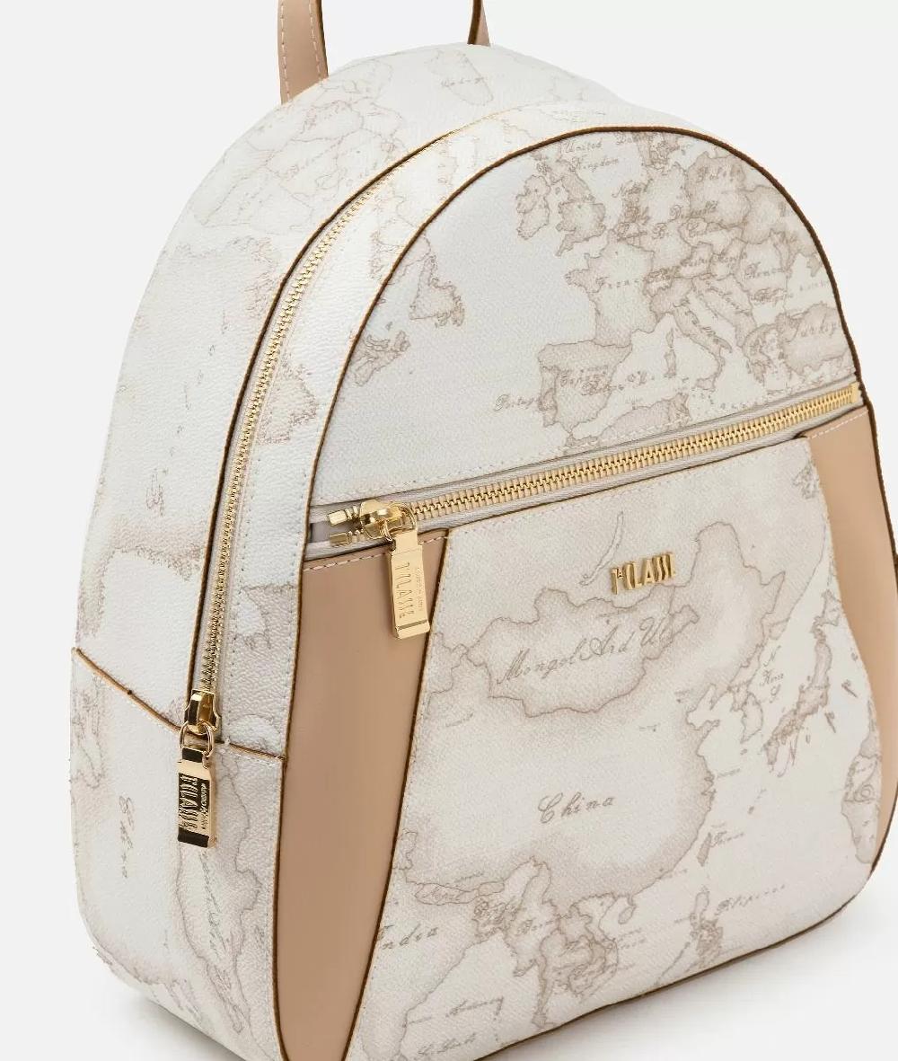 Alviero martini 1a classe Geo White zaino con inserti frontali in pelle Saldi