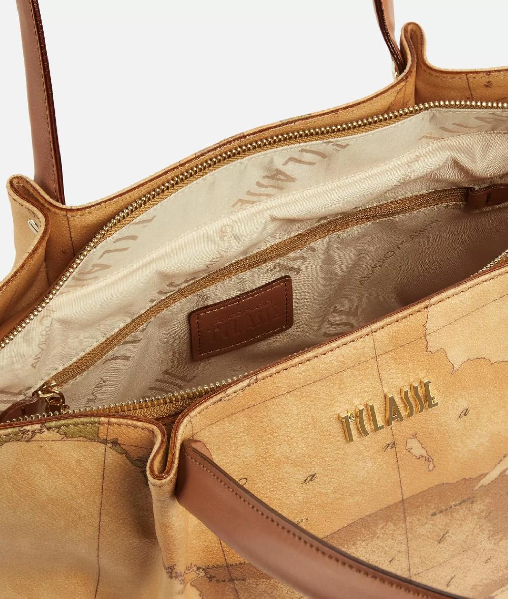 Alviero martini 1a classe Borsa shopping in tessuto stampa Geo Classic Naturale Spedizione Gratuita